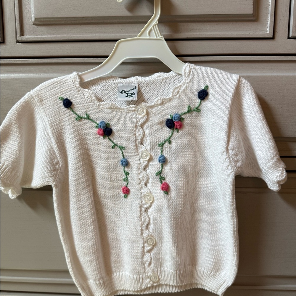 24 month NWOT Glorimont White Embroidered Kids Cardigan